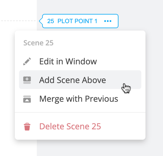 Scene dropdown menu