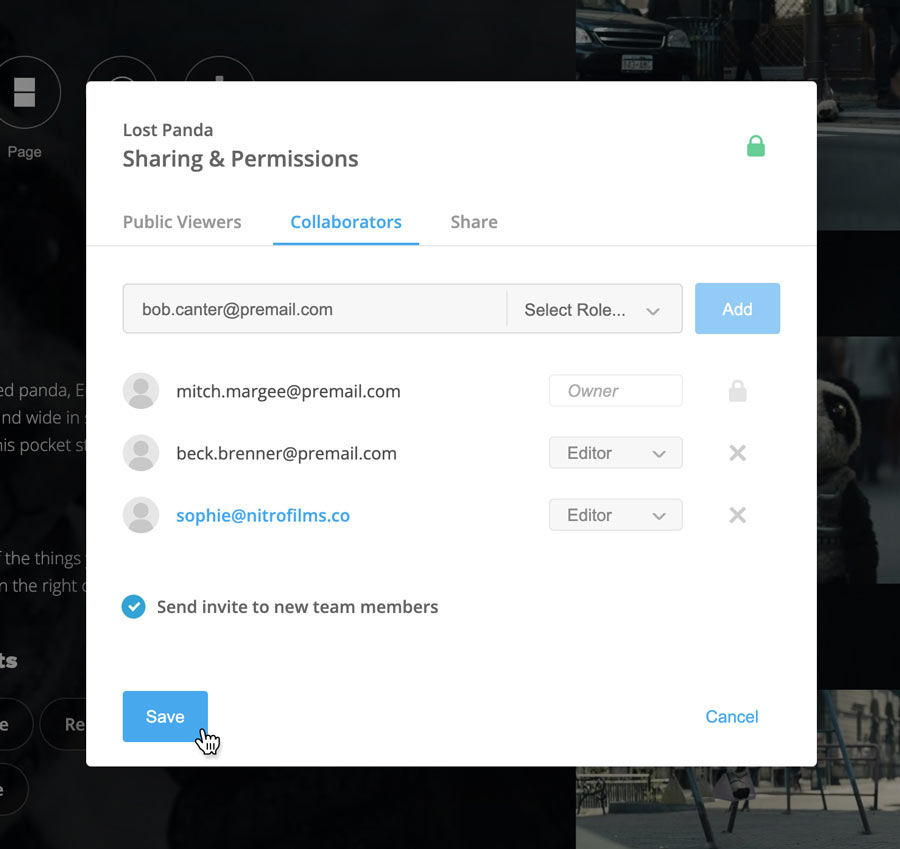 Collaborators tab