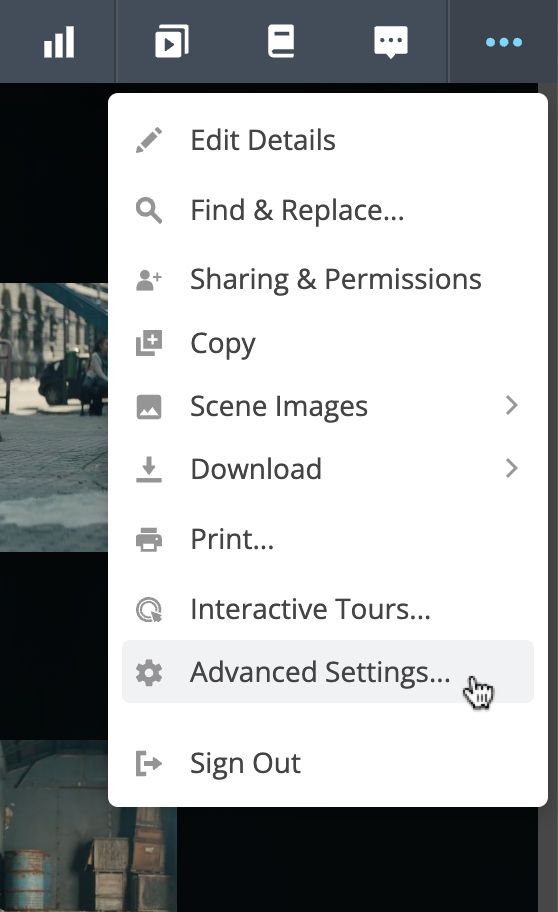 Advanced Settings option