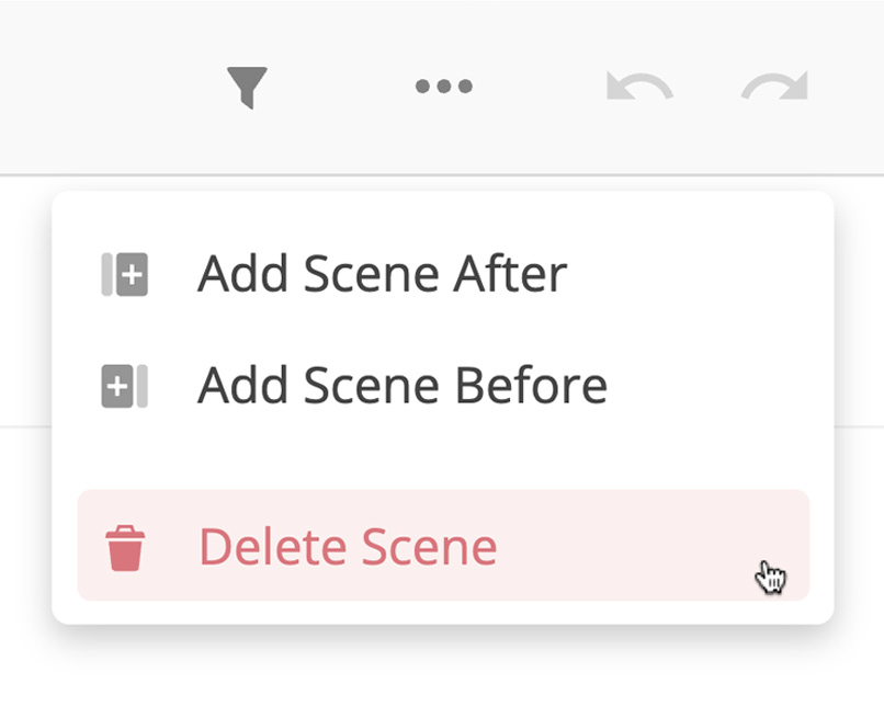 Delete scene option