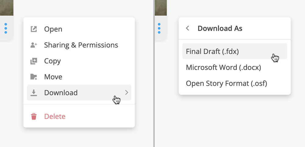 Download options