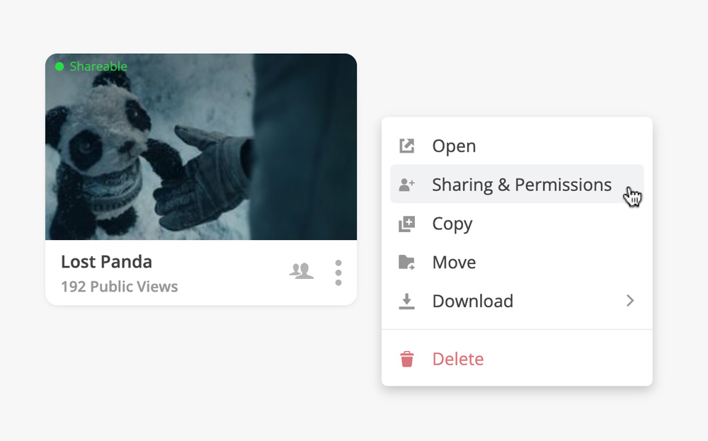 Sharing & Permissions on story item