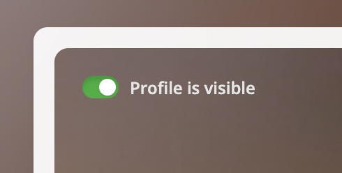 Profile visibility toggle in header