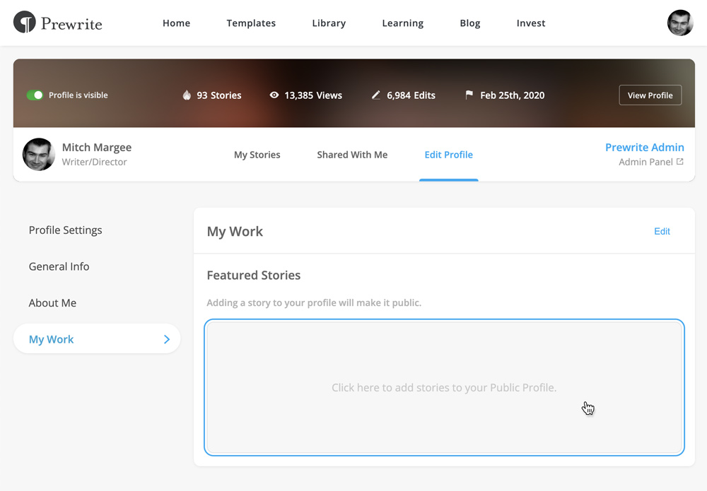 Featured stories settings