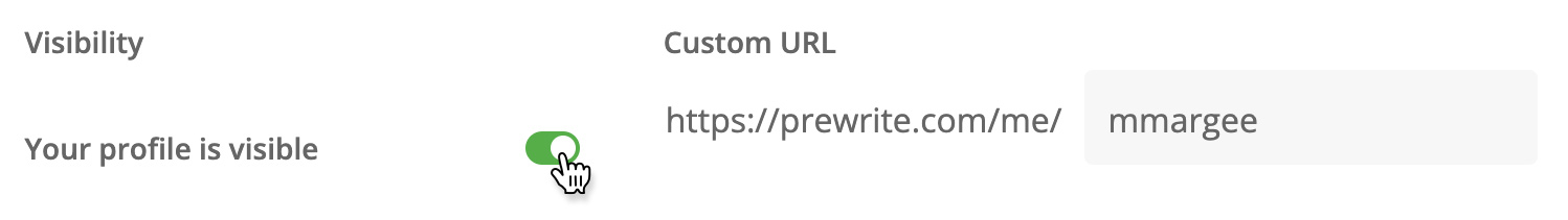 Profile visibility settings