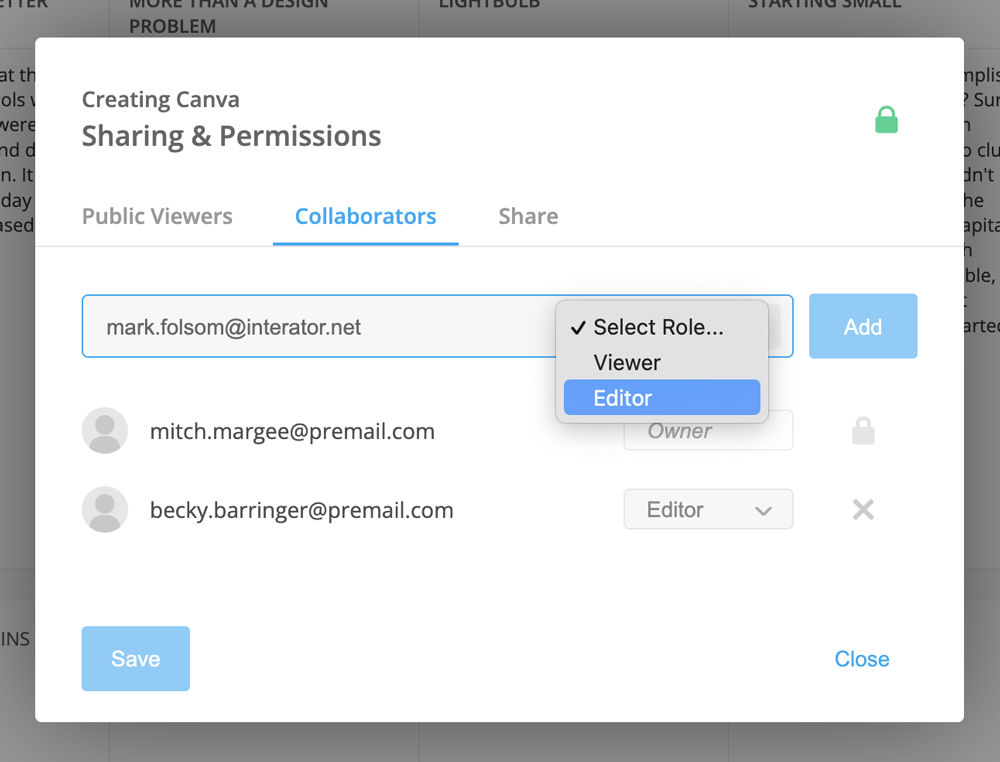 Collaborators tab