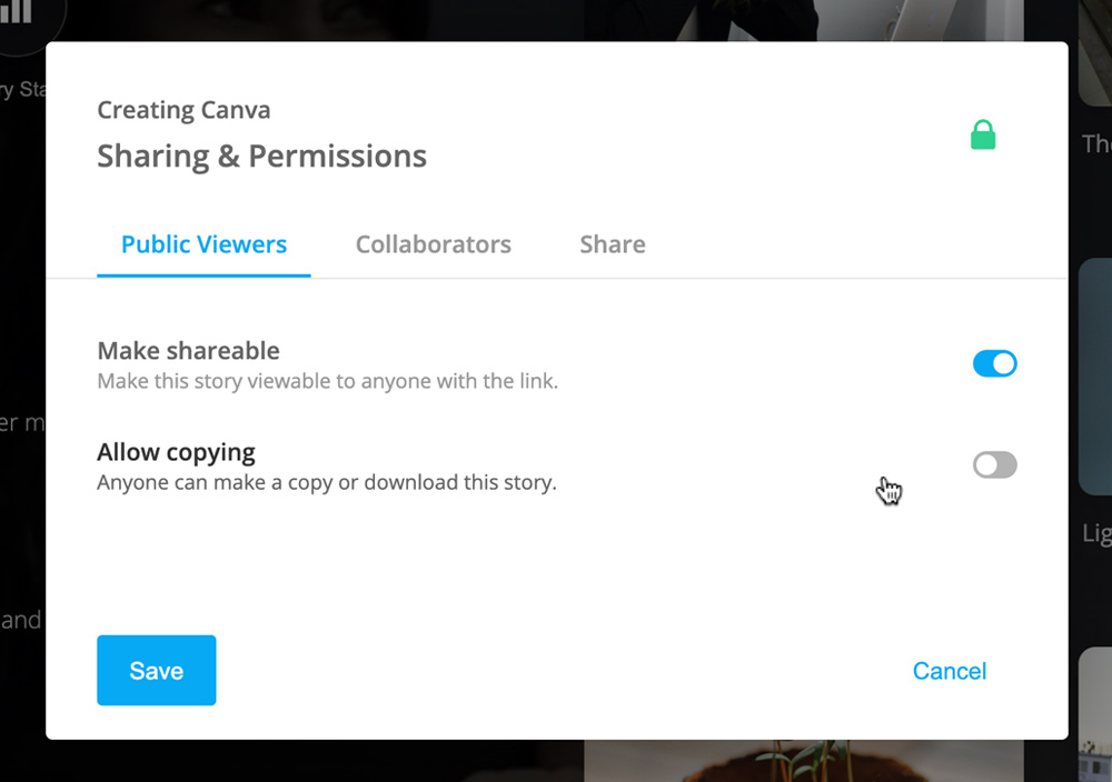 Public Viewers settings