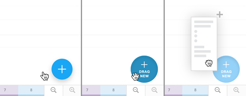 Drag new scene button