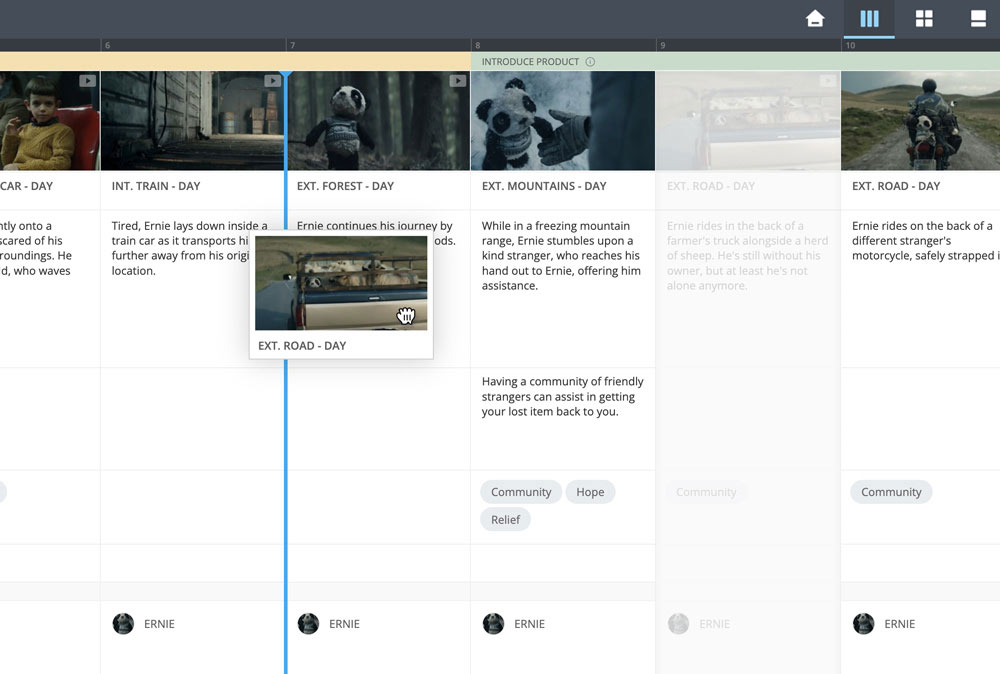 Moving a scene in Timeline